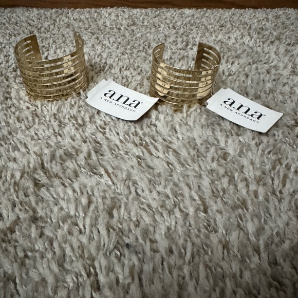 ANA Gold Cuff Bracelets - Picture 1 of 5